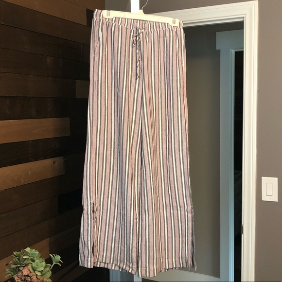 Anthropologie Cloth & Stone Striped Wide Leg Pants - Picture 4 of 6